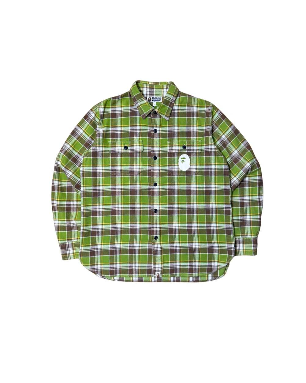 A Bathing Ape BAPE Loose Fit Green Flannel Shirt
